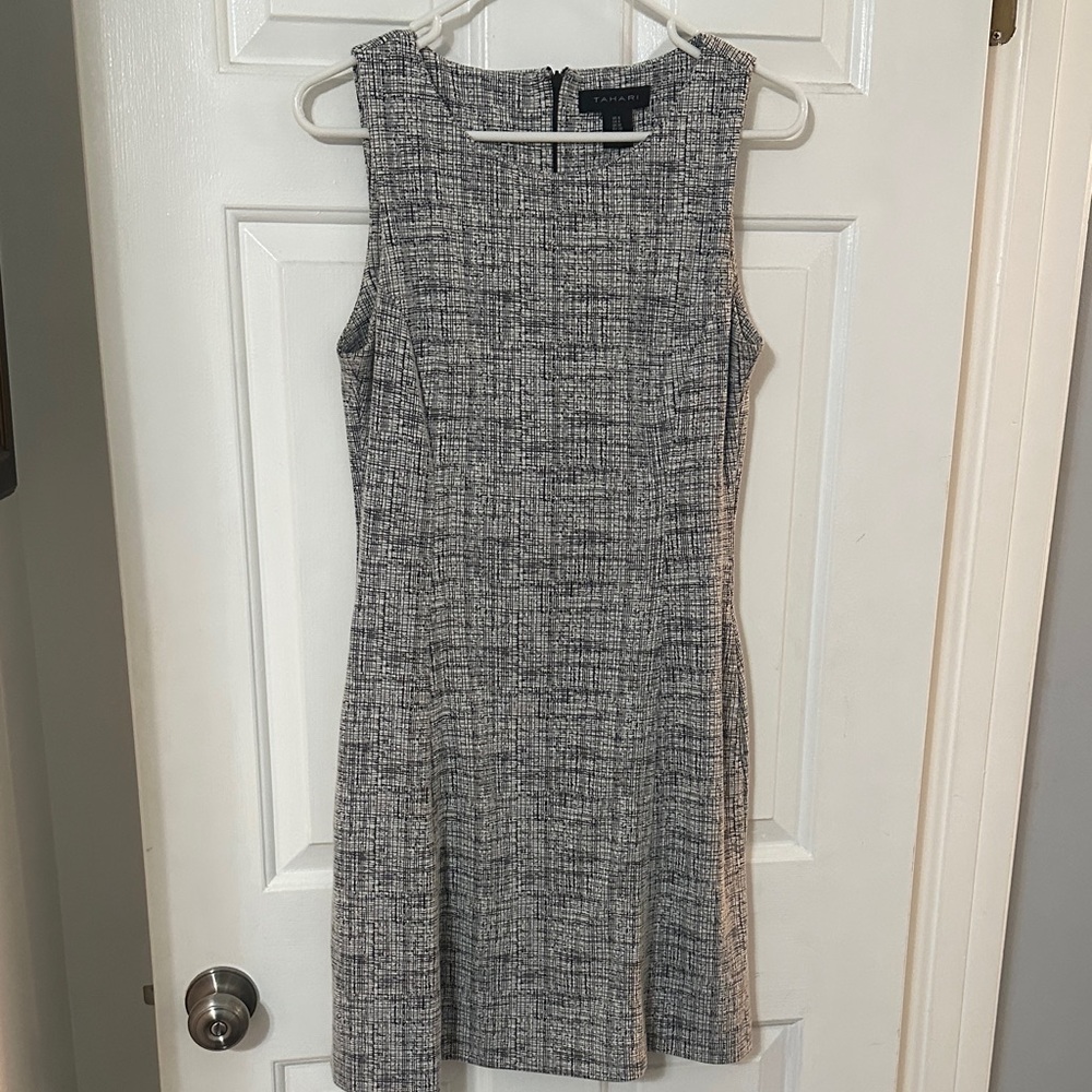 Tahari Black and White Sleeveless Dress